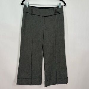 White House Black Market WHBM Black White Houndstooth Capri Dress Pants Sz 2